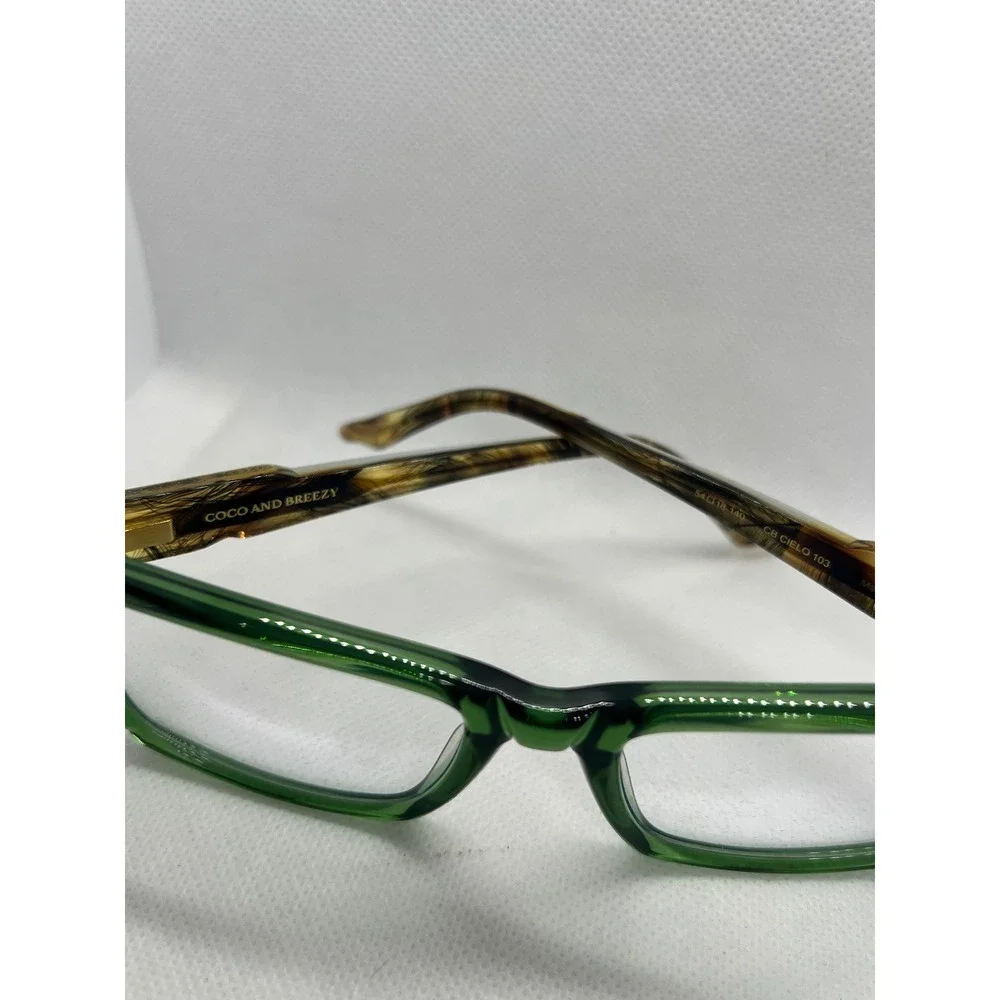 Coco and Breezy Cielo‎ 103 Green Rectangular Eyeglasses Frames 54-18-140 Womens